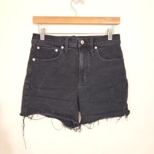 Madewell black denim high rise denim shorts size 26